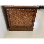 Antique writing desk with inlays and new leather top. Lebanon 1920s. - Image 19