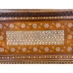 Antique writing desk with inlays and new leather top. Lebanon 1920s. - Image 11