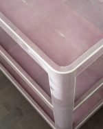 Contemporary Three Tiered Bar Cart in Lavender Shagreen - Image 5