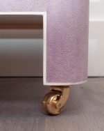 Contemporary Three Tiered Bar Cart in Lavender Shagreen - Image 4