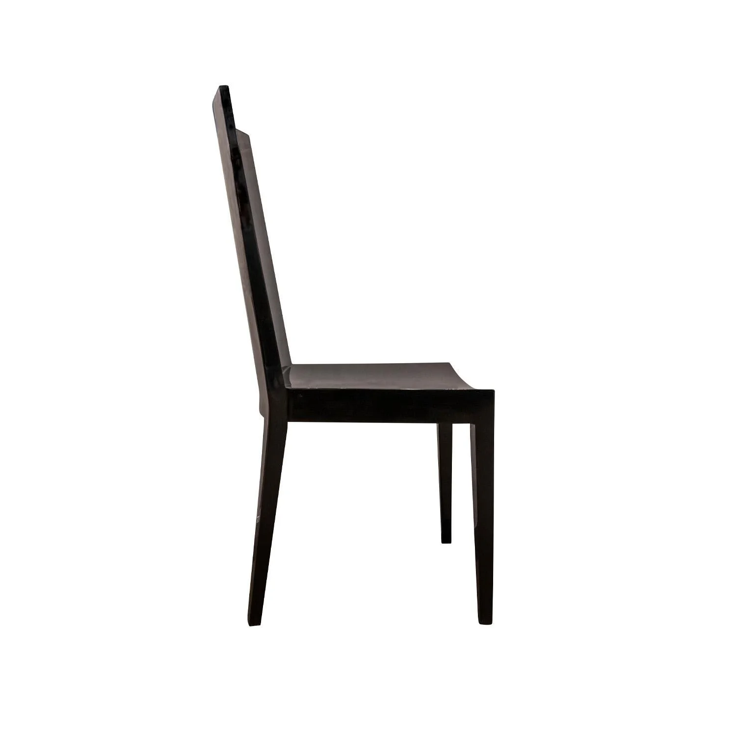 Set of 4 Chic Game/Dining Chairs in Black Lacquer with Bone Inlays 1980s - Image 3
