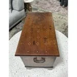 Beautiful Moorish Syrian or Asian Inlaid Inlay Wood Box Storage Chest Trunk - Image 6