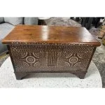 Beautiful Moorish Syrian or Asian Inlaid Inlay Wood Box Storage Chest Trunk - Image 8