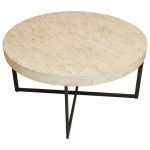 Contemporary White Bone Inlay Round Table