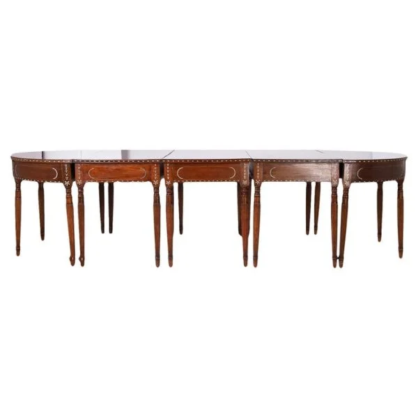 Antique Anglo Indian Style Filipino Five Piece Dining Table