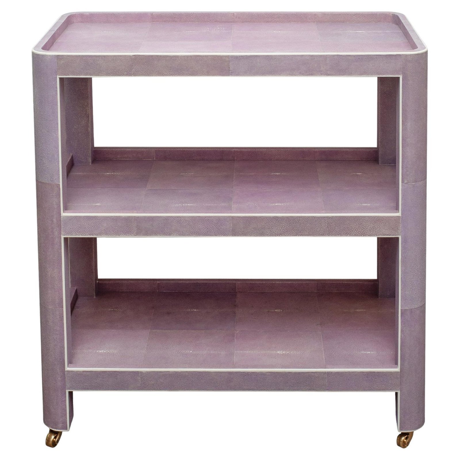 f_30453172_1663343128767_bg_processed Contemporary Three Tiered Bar Cart in Lavender Shagreen - Image 1