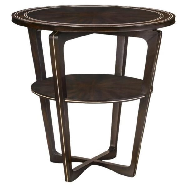 Wood Vercelli Lamp Table Inspired by French 50´S, with Bone Inlays Decor - Image 1