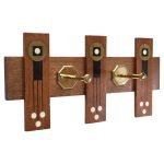 Art Deco Hanging Coatrack Oak Inlay - Image 4