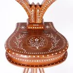 Anglo Indian Inlaid Vanity or Chevelle Mirror on Stand - Image 7