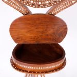 Anglo Indian Inlaid Vanity or Chevelle Mirror on Stand - Image 6