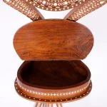 Anglo Indian Inlaid Vanity or Chevelle Mirror on Stand - Image 6