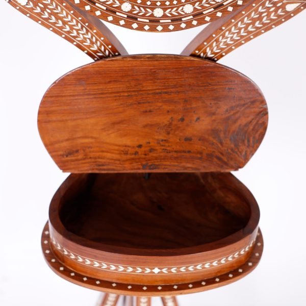 Anglo Indian Inlaid Vanity or Chevelle Mirror on Stand - Image 6