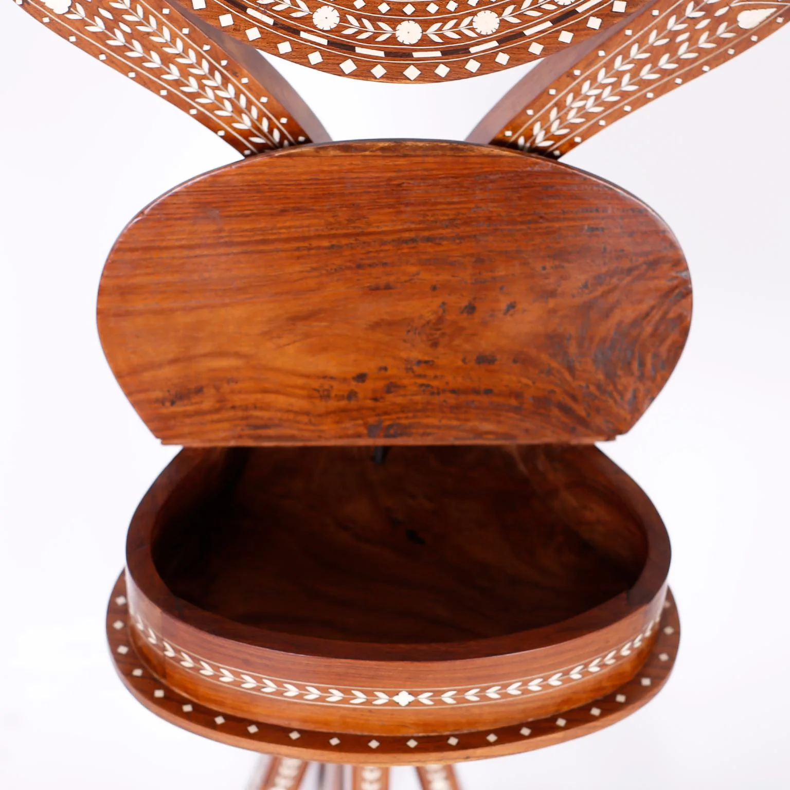 Anglo Indian Inlaid Vanity or Chevelle Mirror on Stand - Image 6