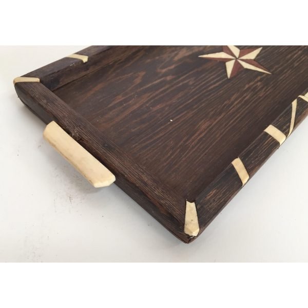 Antique Anglo-Indian Set of Six Staking Wood Trays with Bone Inlays - Image 5