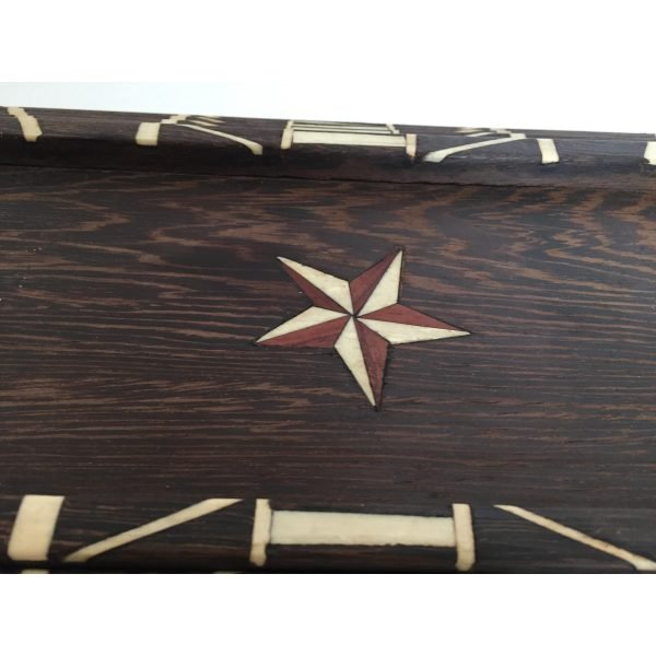 Antique Anglo-Indian Set of Six Staking Wood Trays with Bone Inlays - Image 6
