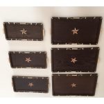Antique Anglo-Indian Set of Six Staking Wood Trays with Bone Inlays - Image 7