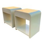 Enrique Garcel Pair Lacquer & Bone Side or End Tables, Night Stands Mid-Century - Image 3