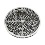 Ebonized Blooms: Bone Inlay Tray