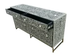 Black Floral Scroll Bone Inlay Chest - Image 5