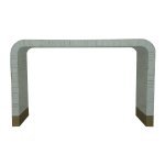 White Lines: Exquisite Bone Inlay Waterfall Hall Table