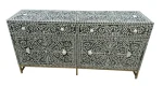 Black Floral Scroll Bone Inlay Chest - Image 3