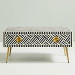 Bone Inlay Optical Design Coffee Table - Image 2