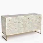 Bone Inlay Handmade Eye Design Chest Of 6 Drawers