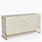 Bone Inlay Handmade Eye Design Chest Of 6 Drawers - Image 3