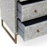 Bone Inlay Handmade Eye Design Chest Of 6 Drawers - Image 4