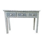 Indigo Blue Geometric Bone Inlay Table