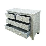 Grey Floral Bone Inlay Chest - Image 2