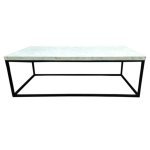 Geometric White Coffee Table: Inspiring Bone Inlay Craftsmanship