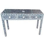 Indigo Blue Floral Bone Inlay Table