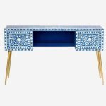 Bone Inlay Furniture, Bone Inlay Desk, Bone Inlay Console Table With 2 Drawer Furniture, Inlay Study Table, Bone Inlay Console Table|