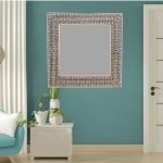 Bone Inlay Floral Design Mirror Frame Home Decorative Wall Framed