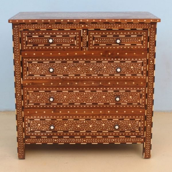 Bone Inlay Wood Chest - Image 3