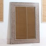Antique Mother Of Pearl Mirror Frame: Stunning Handmade Wood Design - Image 2
