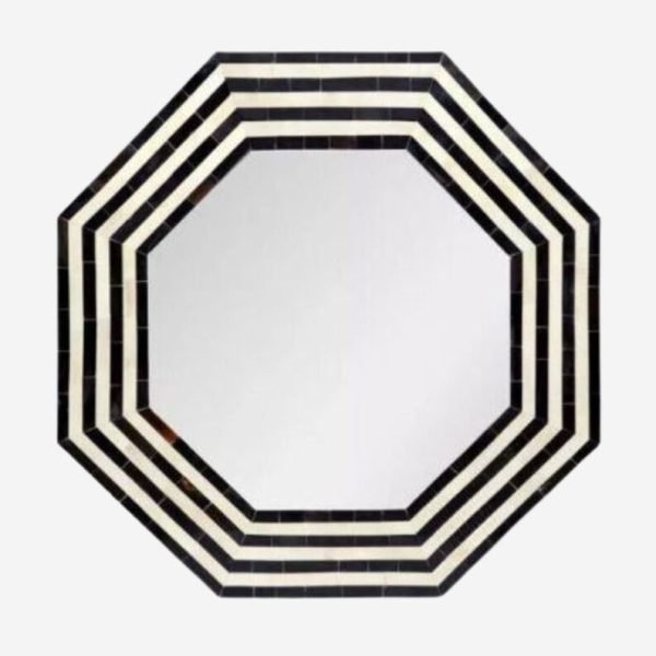 Hexagon Angle Bone Inlay Mirror Frame - Image 5