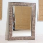 Antique Mother Of Pearl Mirror Frame: Stunning Handmade Wood Design - Image 4