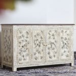 Luxury Home Living Room Bone Inlay Door Cabinet