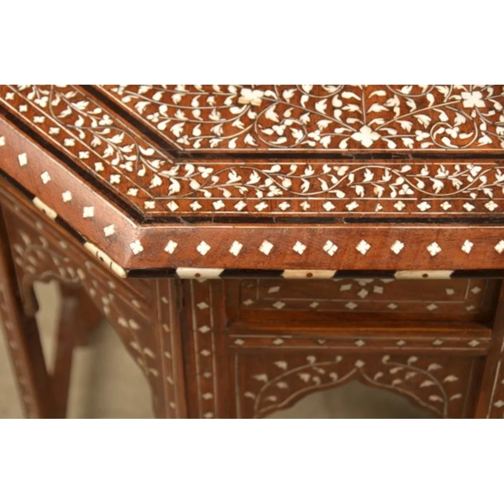 Majestic Damascus Bone Inlay Table - Image 3
