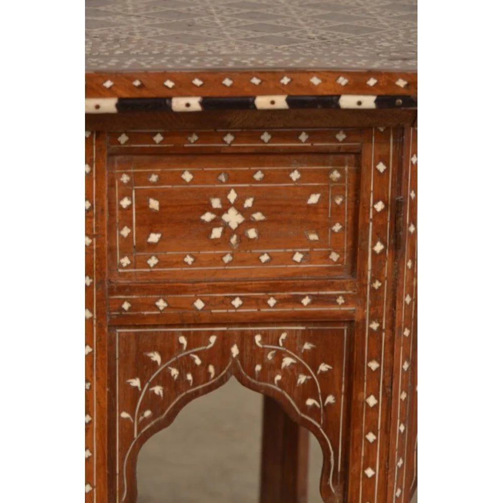 Majestic Damascus Bone Inlay Table - Image 5
