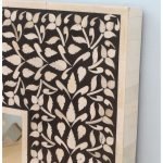 Bone Inlay Floral Design Mirror Frame Home Decorative Wall Framed - Image 3