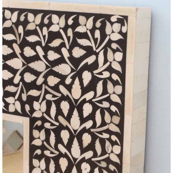 Bone Inlay Floral Design Mirror Frame Home Decorative Wall Framed - Image 3