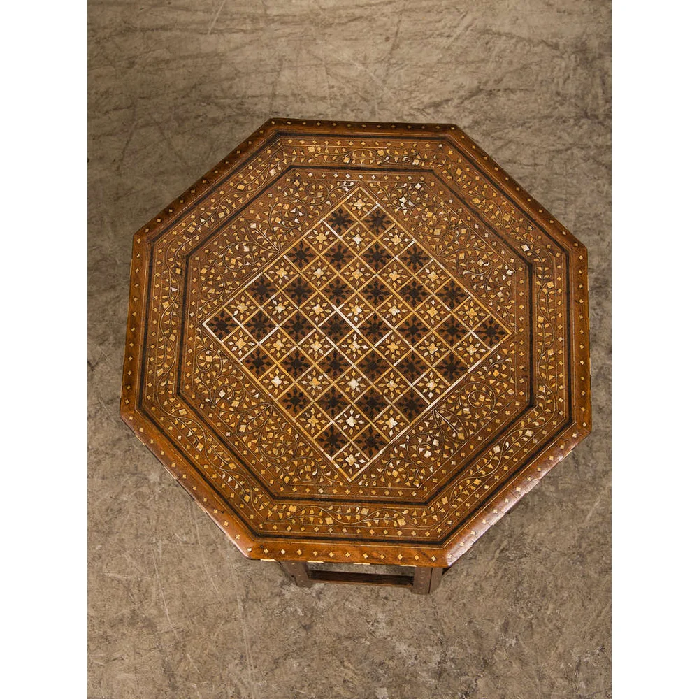 Majestic Damascus Bone Inlay Table - Image 2