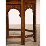 Camel Octagonal Inlayed Walnut Table: Vintage Elegance - Image 5