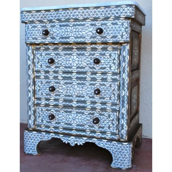 Lovely Pair of Syrian Mother of Pearl Inlay Cabinets - Image 3