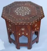 OctaBone Side Table Handcrafted Inlay Elegance