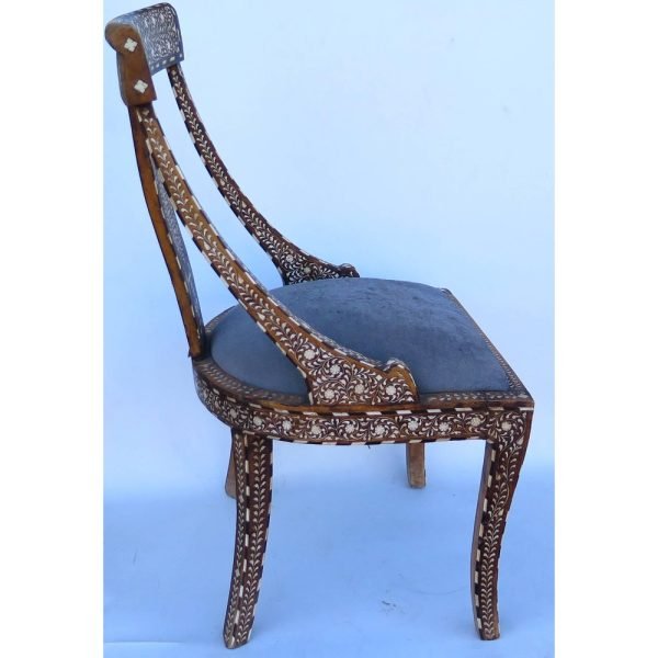 Beautiful Pair of 19th Century Anglo-Indian Inlay Chairs - Image 3