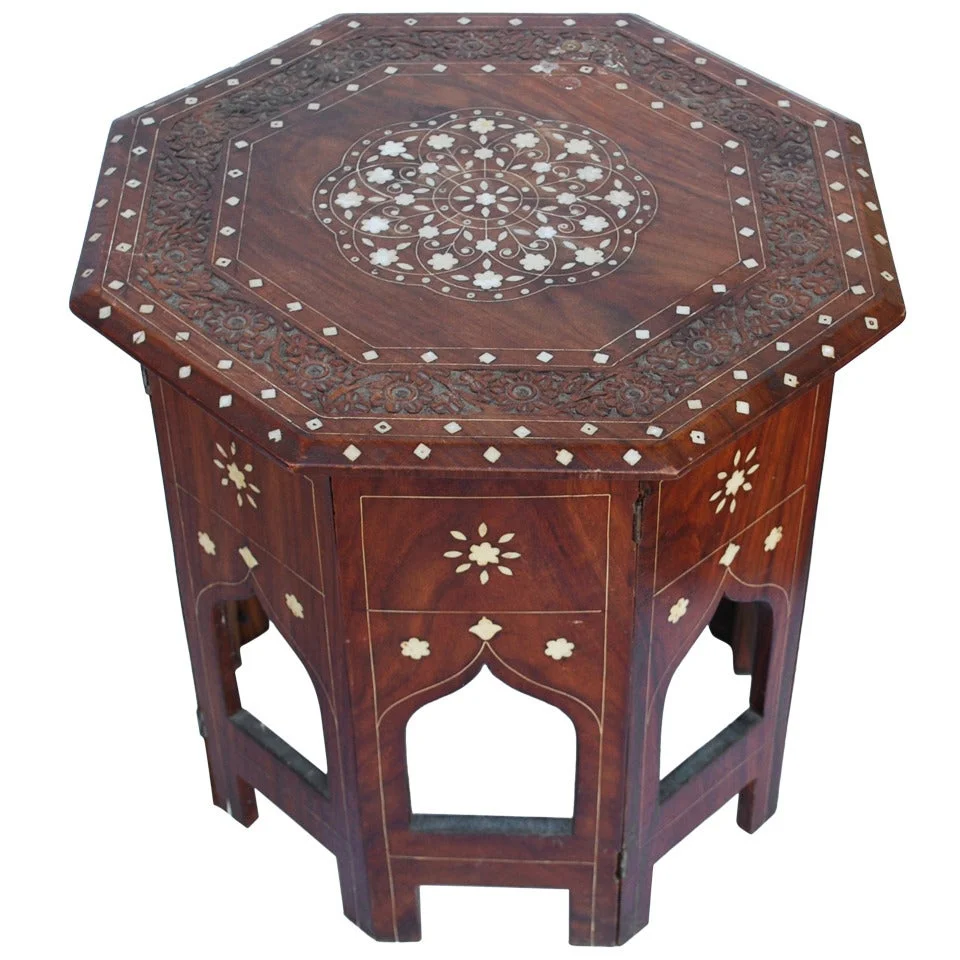 OctaBone Side Table Handcrafted Inlay Elegance - Image 5